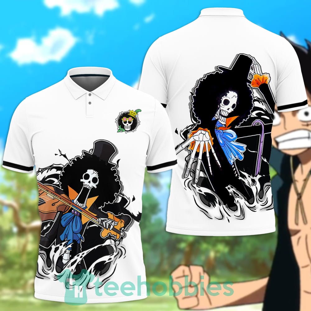 Brook Polo Shirt Custom Anime One Piece For Anime Fans