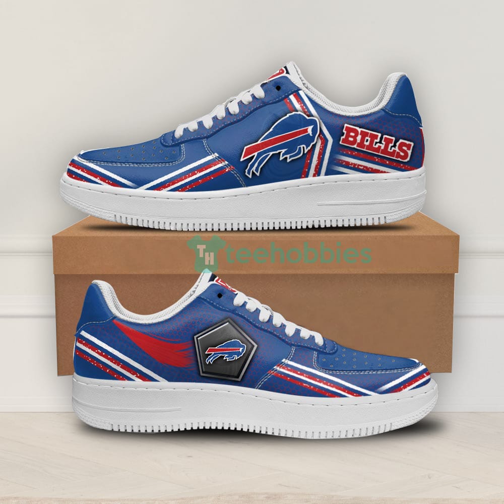 Buffalo Bills Logo And Striped Style Air Force Shoes For Fans