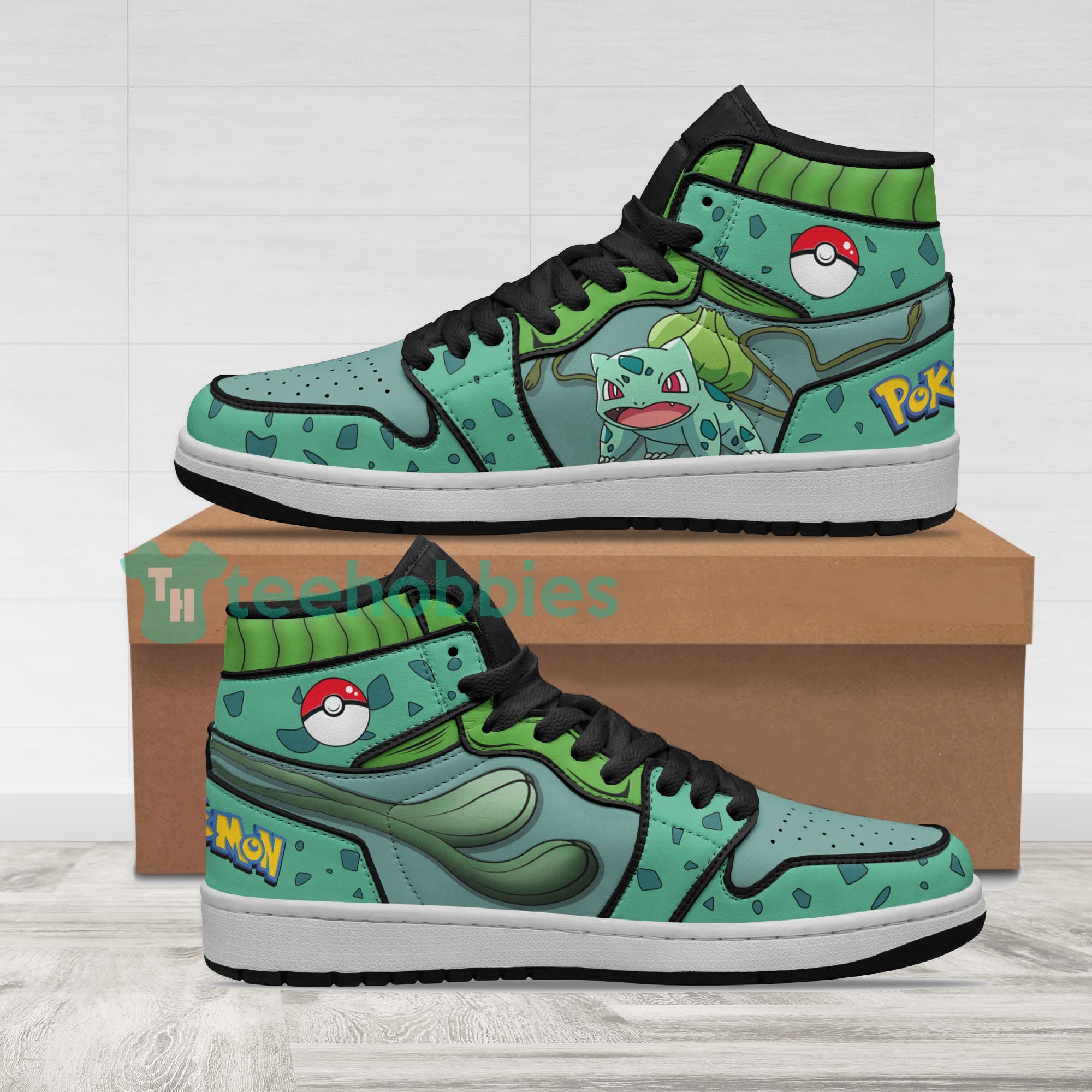 Bulbasaur Fans Custom Pokemon Anime Air Jordan Hightop Shoes