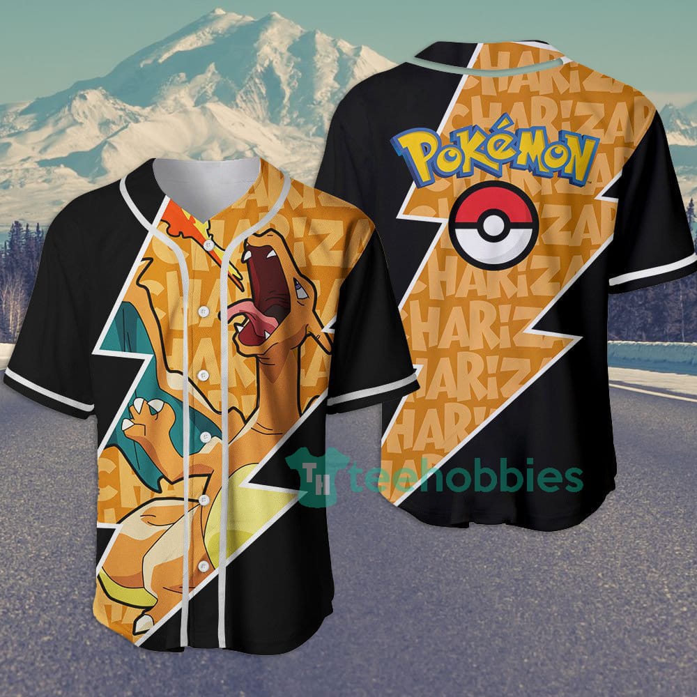 Charizard Custom Pokemon Anime Jersey Baseball Shirt For Fans Product photo 1