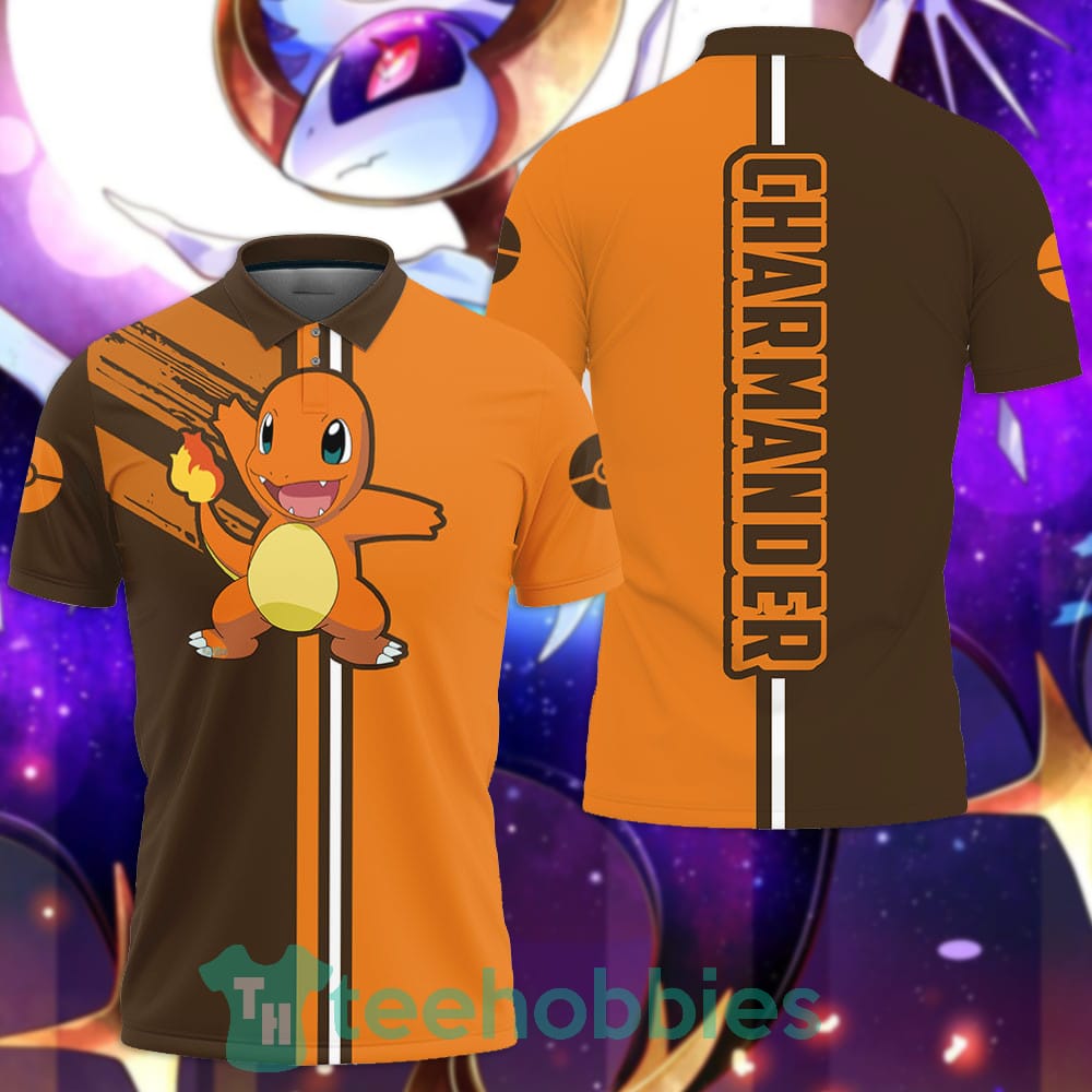 Charmander Polo Shirt Custom Pokemon Anime Gift For Fans