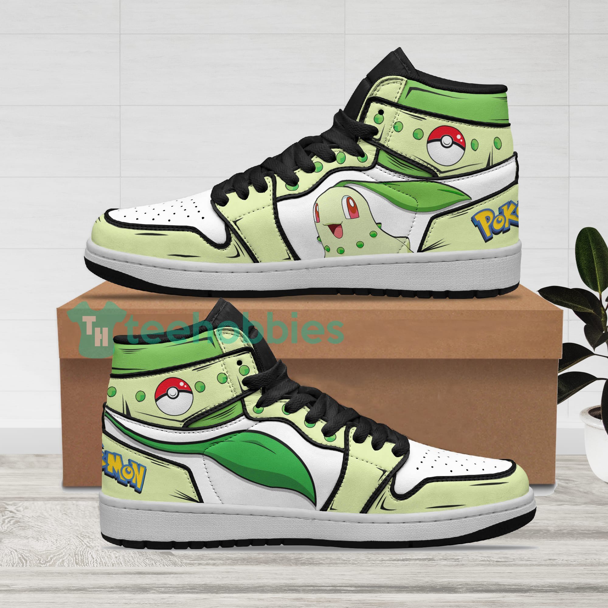 Chikorita Fans Custom Pokemon Anime Air Jordan Hightop Shoes
