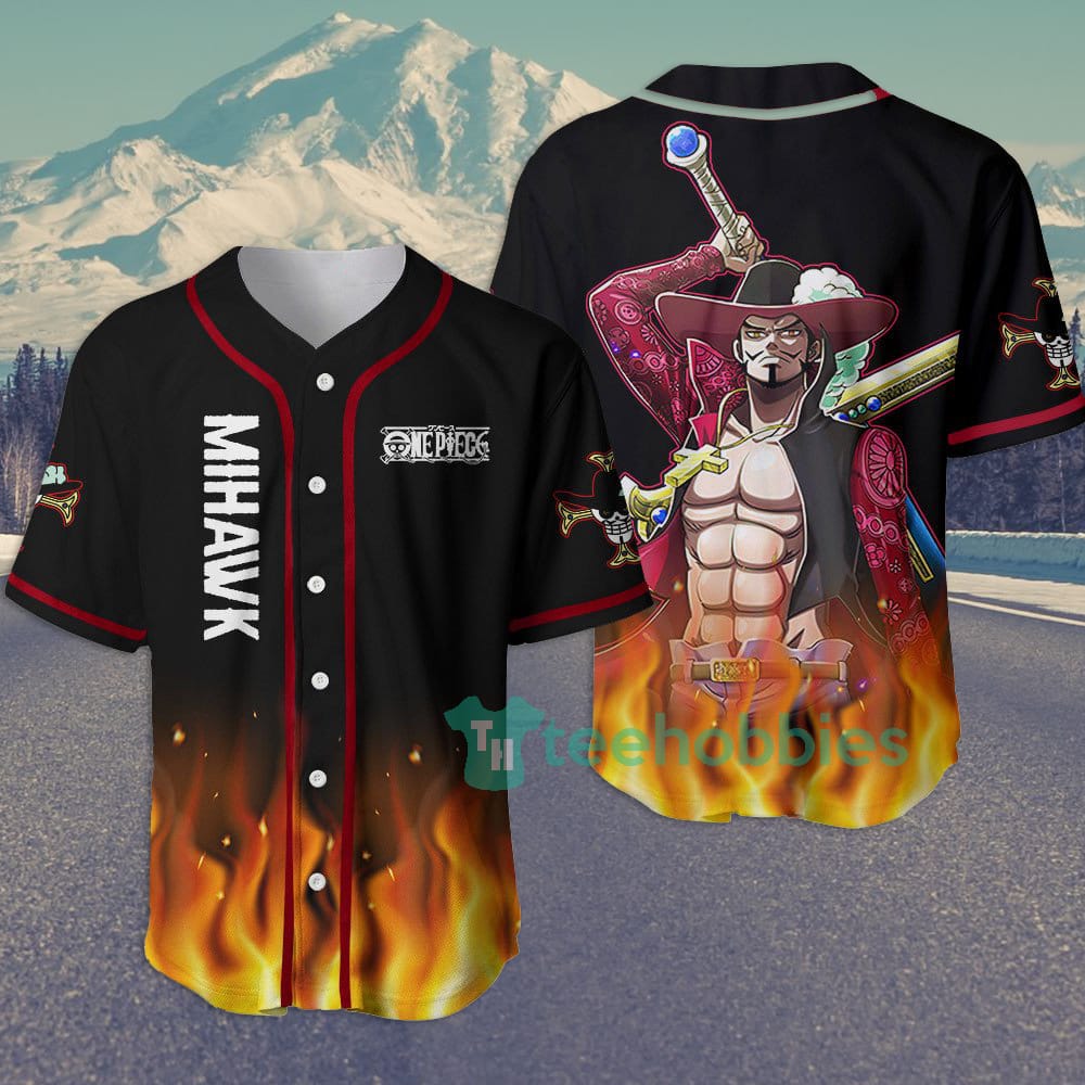 Dracule Mihawk Custom OP Anime Jersey Baseball Shirt For Fans Product photo 1