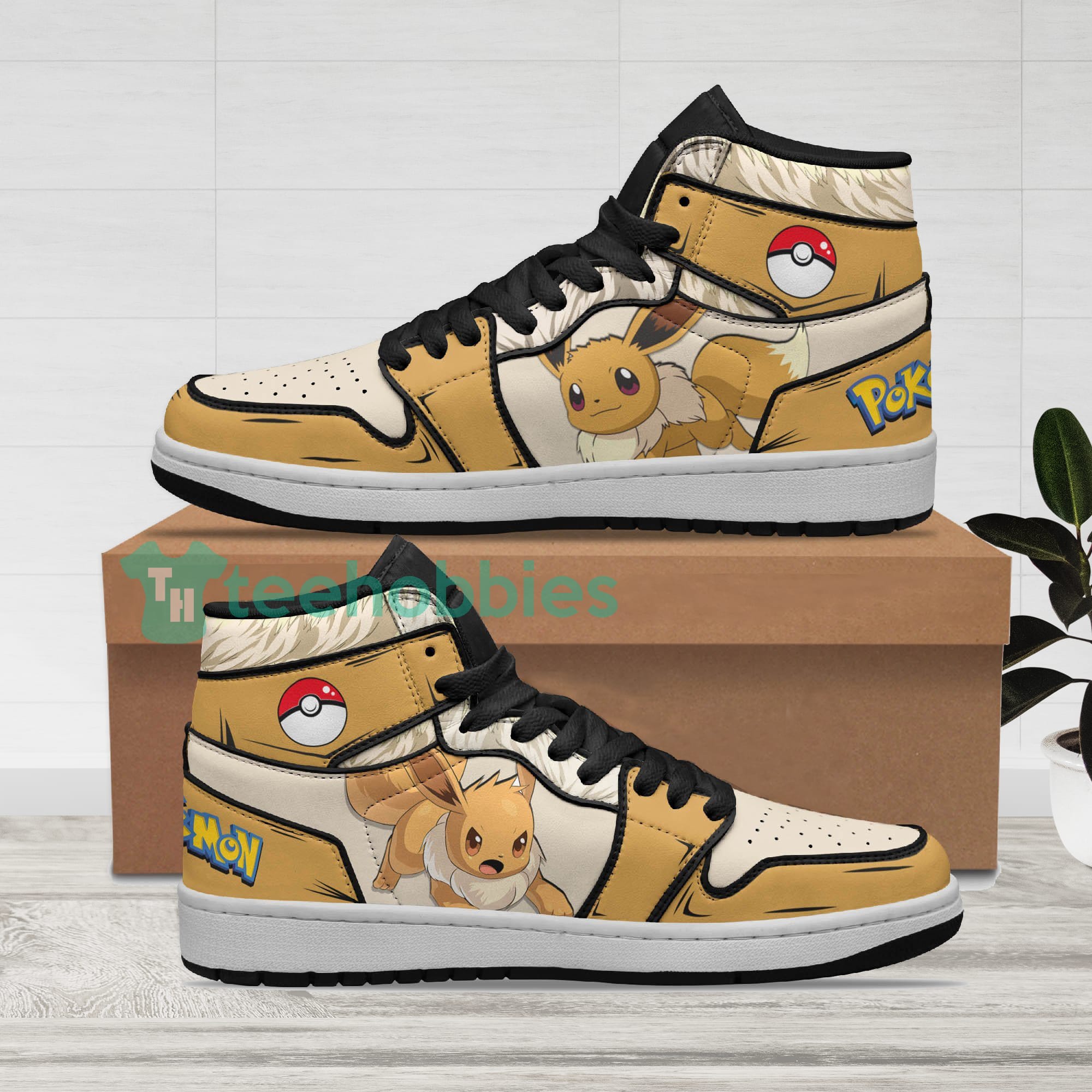 Eevee Fans Custom Pokemon Anime Air Jordan Hightop Shoes