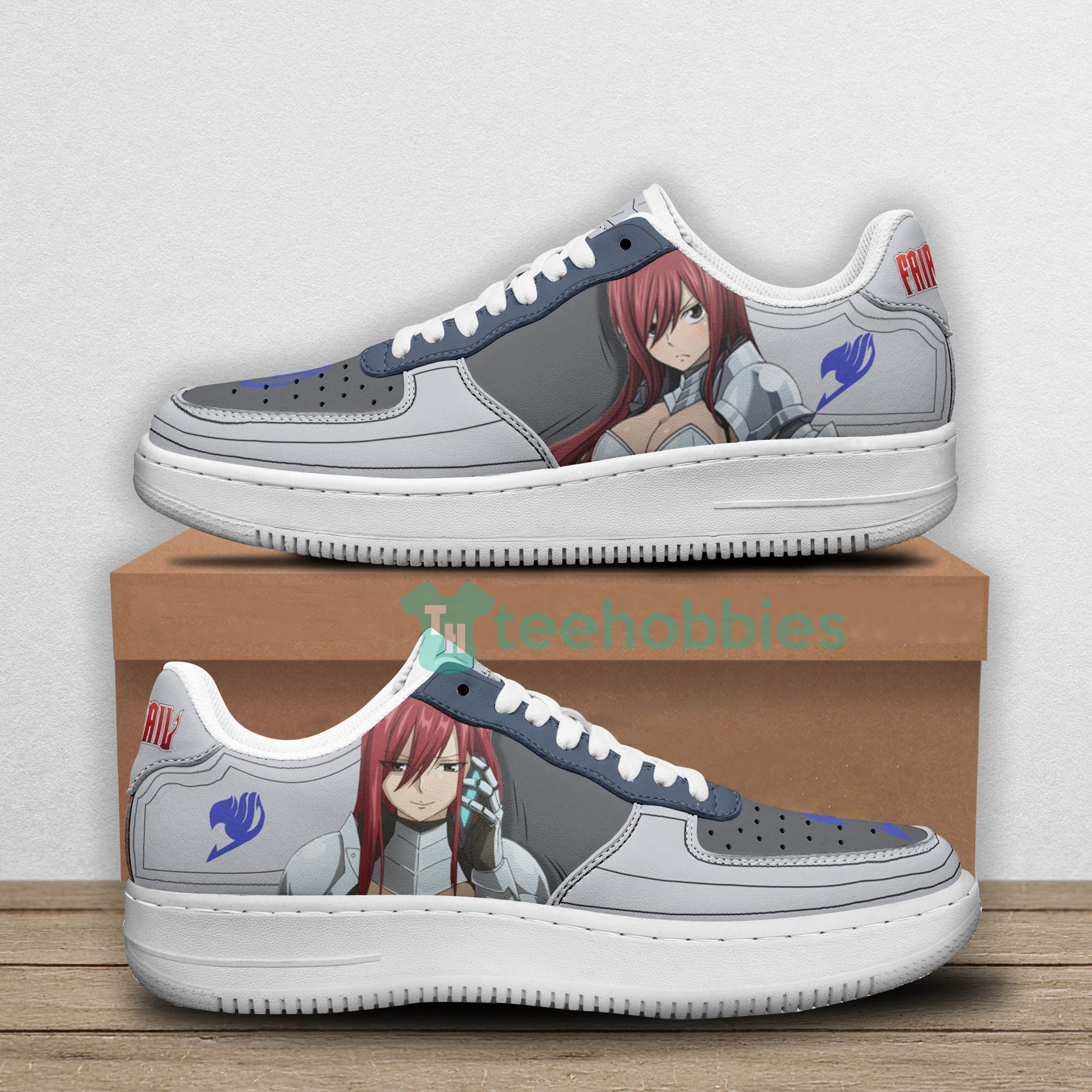 Erza Scarlet Custom Fairy Tail Anime Grey Air Force Shoes