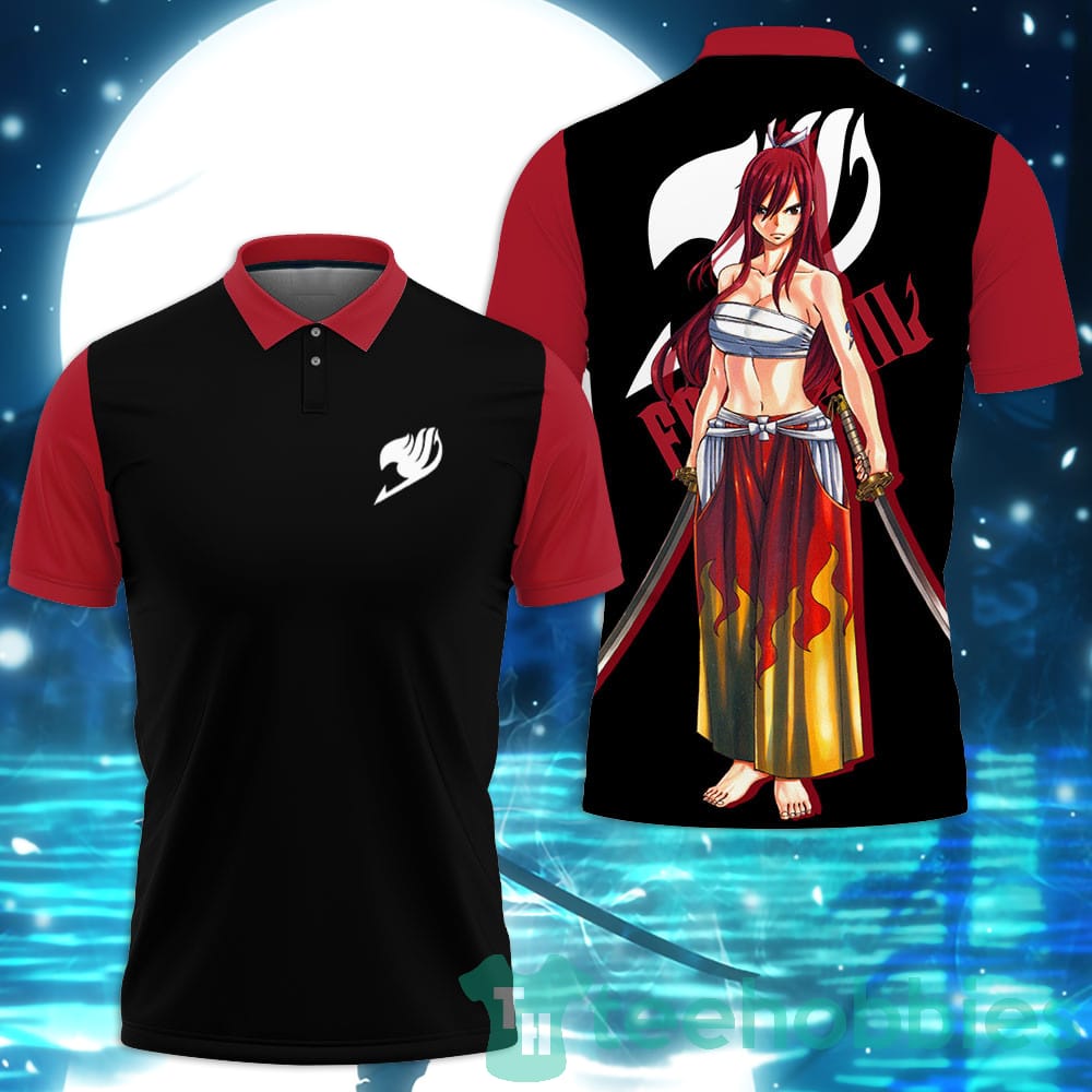 Erza Scarlet Fairy Tail Custom Anime Polo Shirt For Men And Women