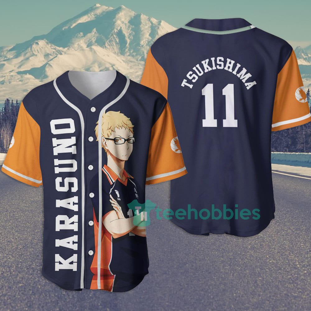 Kei Tsukishima Haikyuu Custom Anime Jersey Baseball Shirt For Fans