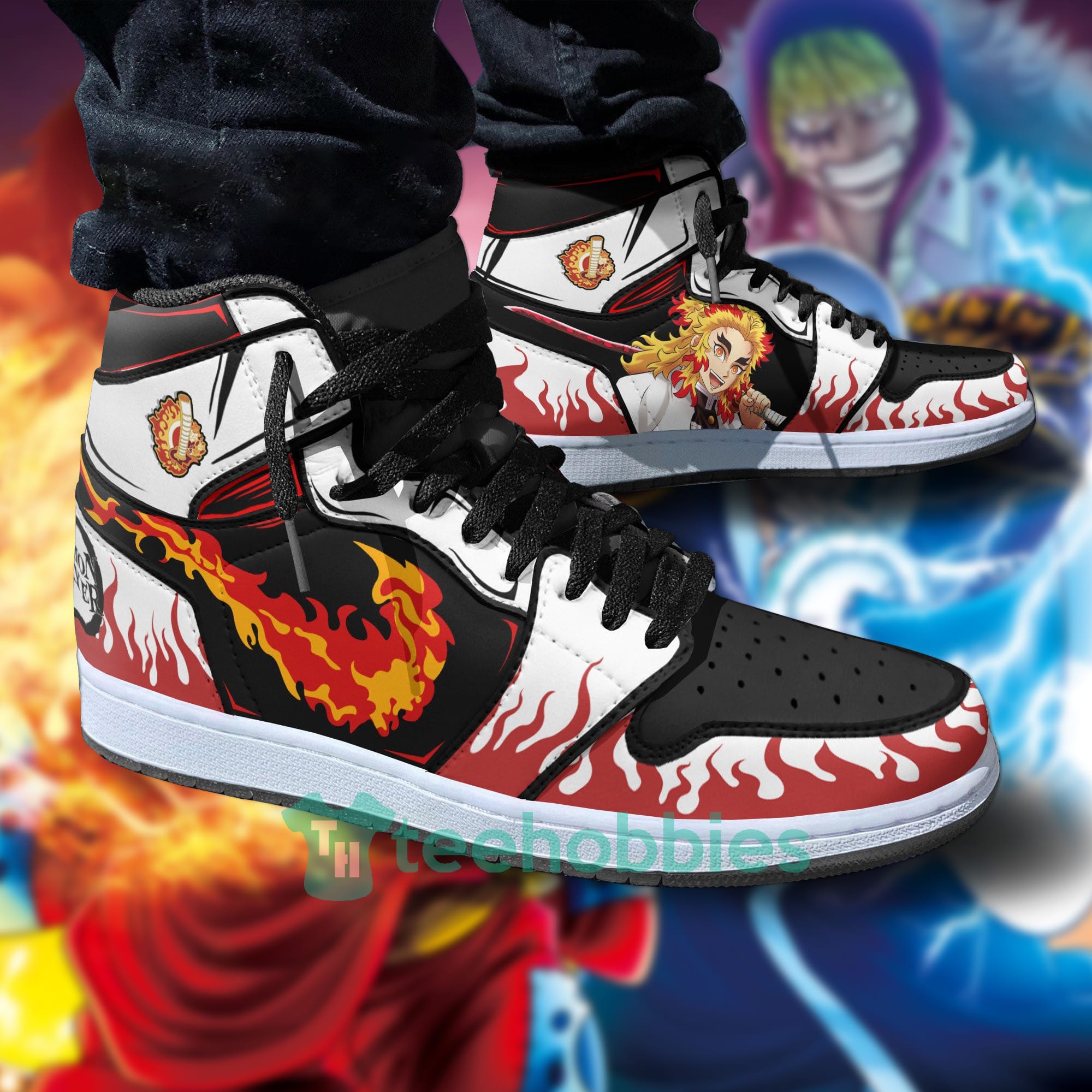 Kyojuro Rengoku Custom Demon Slayer Anime Air Jordan Hightop Shoes