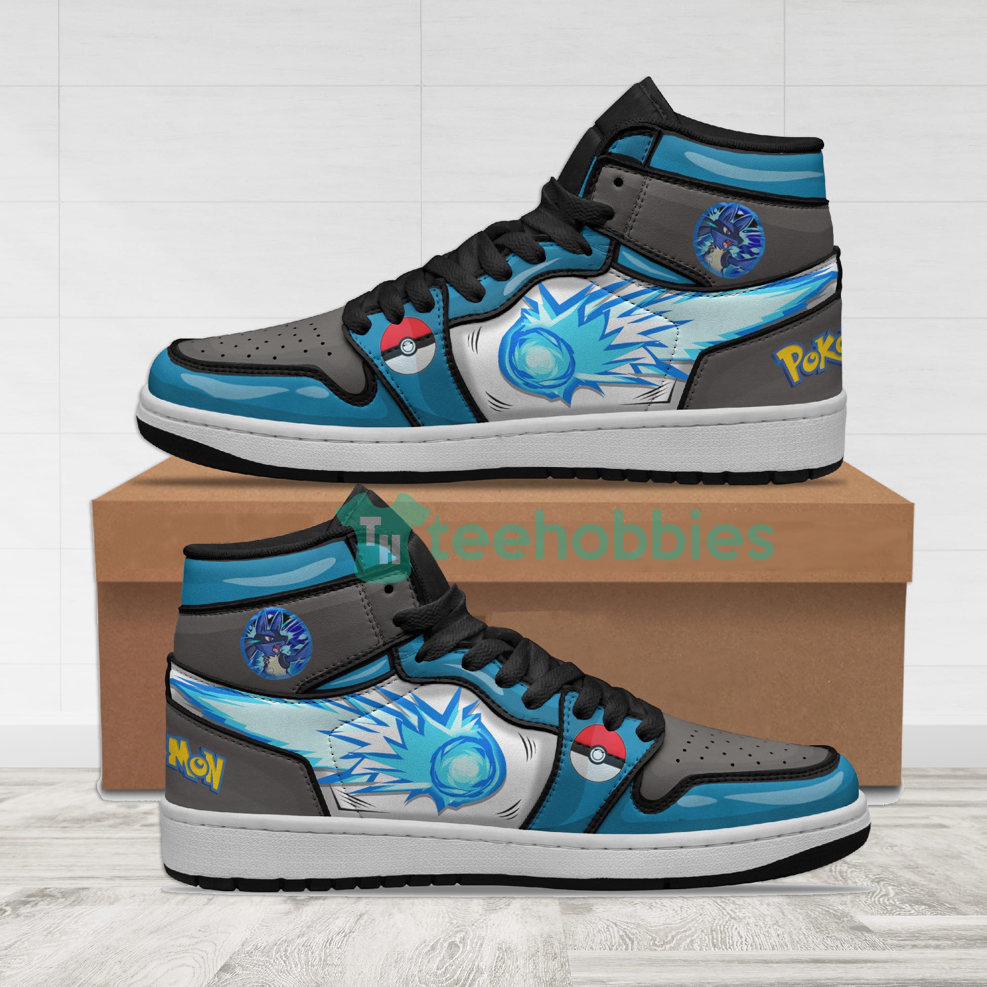 Lucario Pokemon Custom Anime Air Hightop Shoes