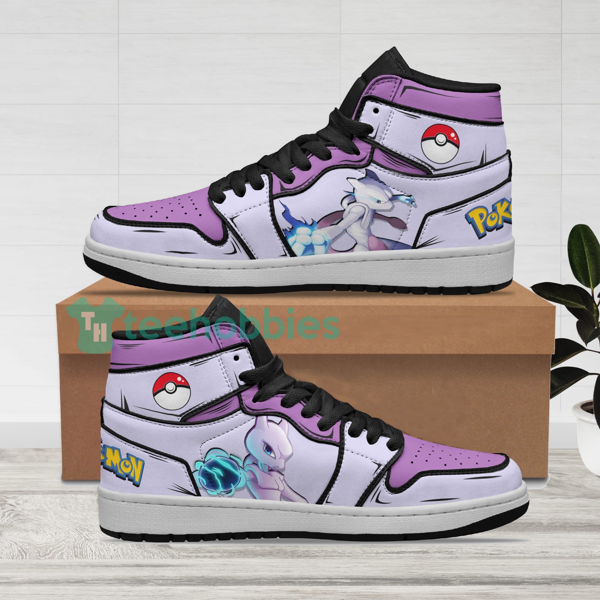 Mewtwo Fans Custom Pokemon Anime Air Jordan Hightop Shoes