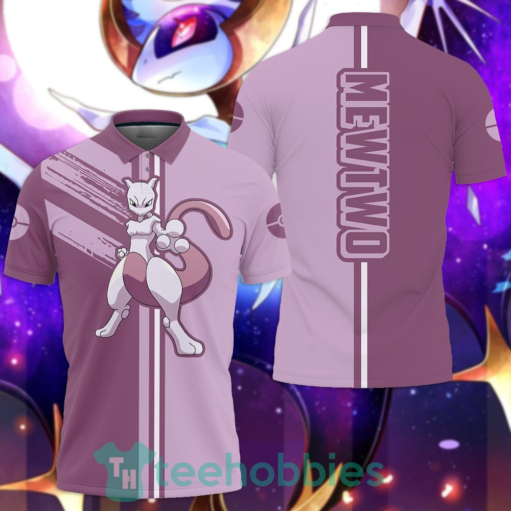 Mewtwo Polo Shirt Custom Pokemon Anime Gift For Fans