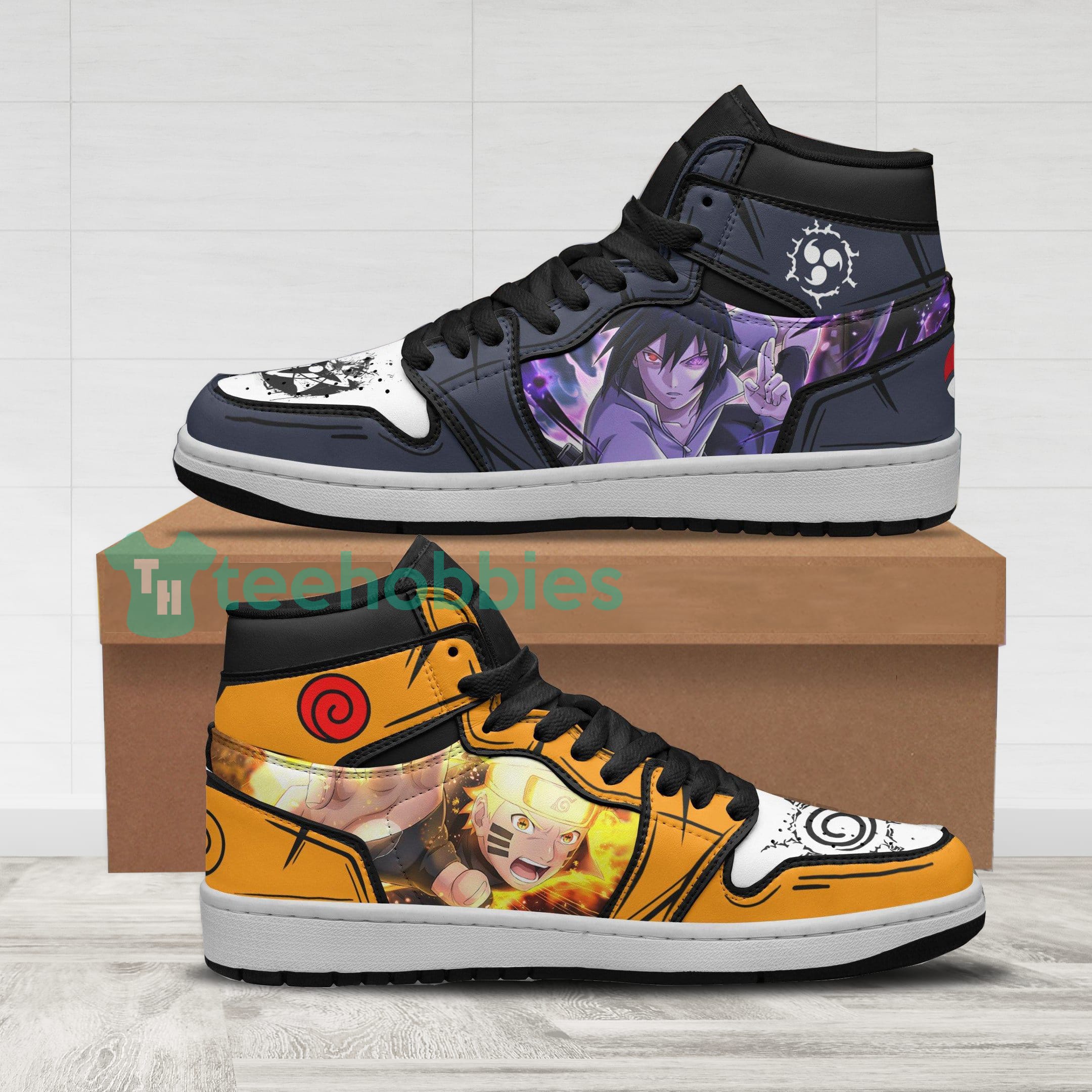 Naruto x Sasuke Anime Air Jordan Hightop Shoes