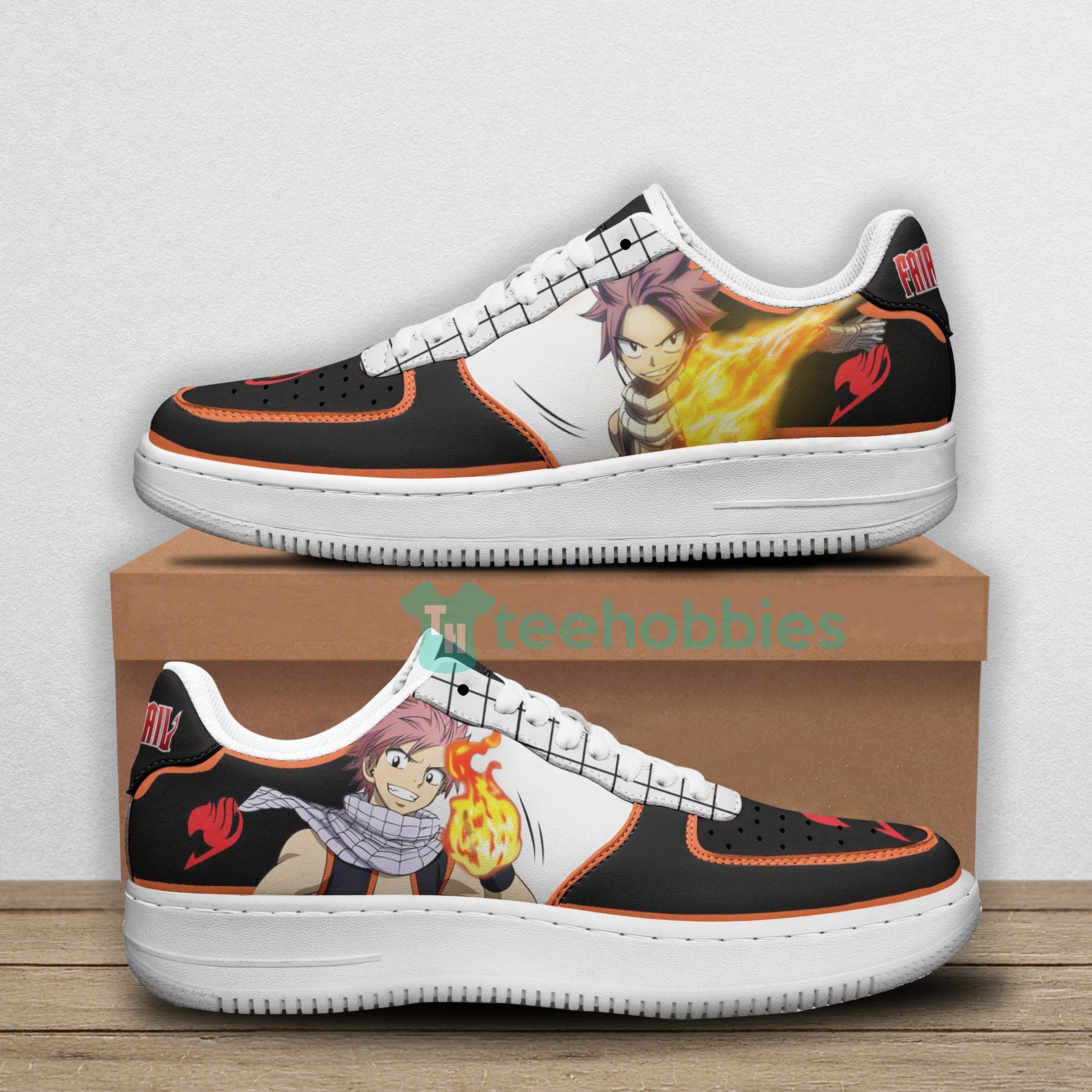 Natsu Dragneel Custom Fairy Tail Anime Fire Pattern Air Force Shoes