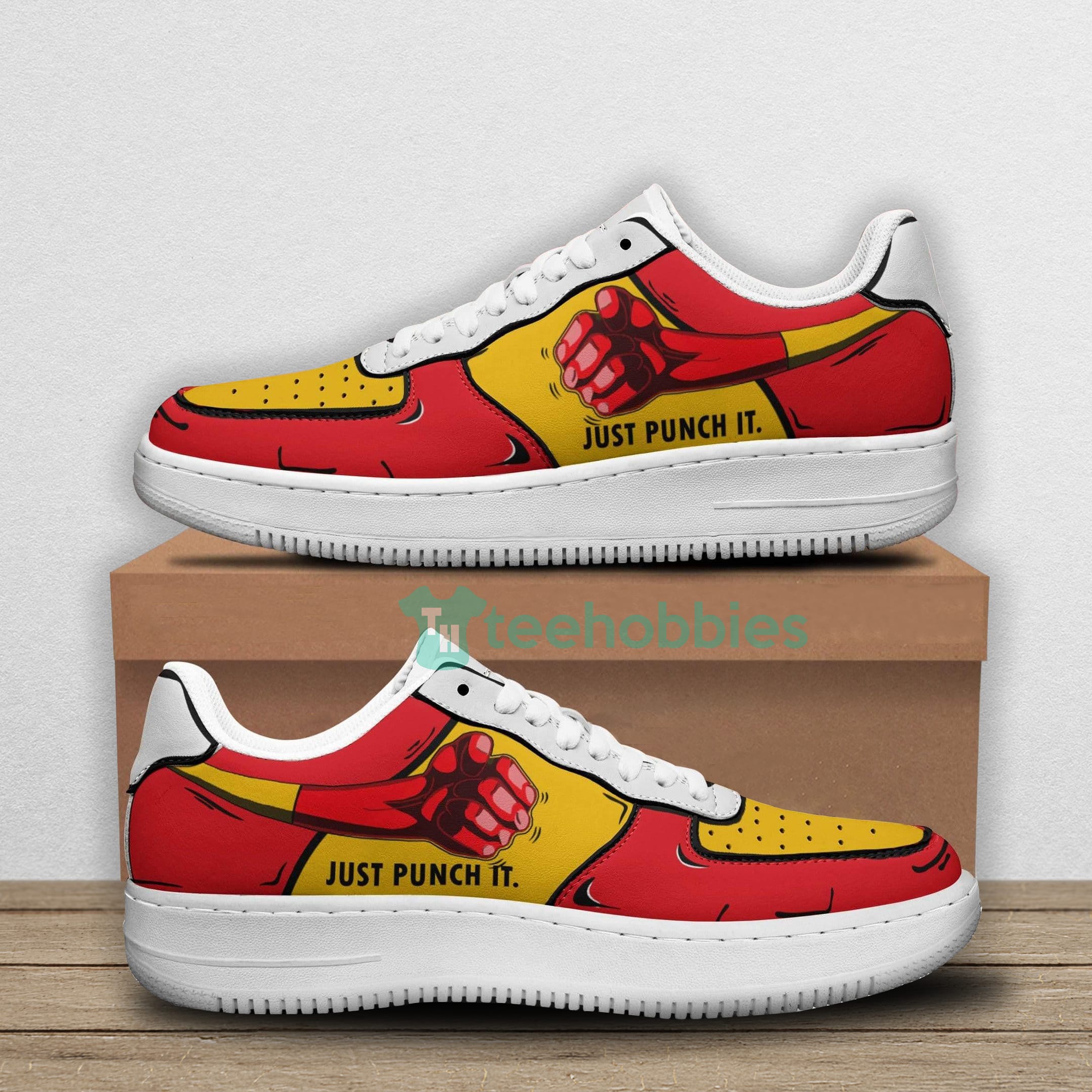 One Punch Man Custom Saitama Just Punch It Anime For Fans Air Force Shoes