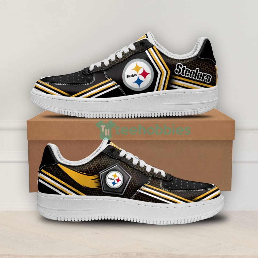 Pittsburgh Steelers Logo And Striped Style Air Force Shoes For Fans