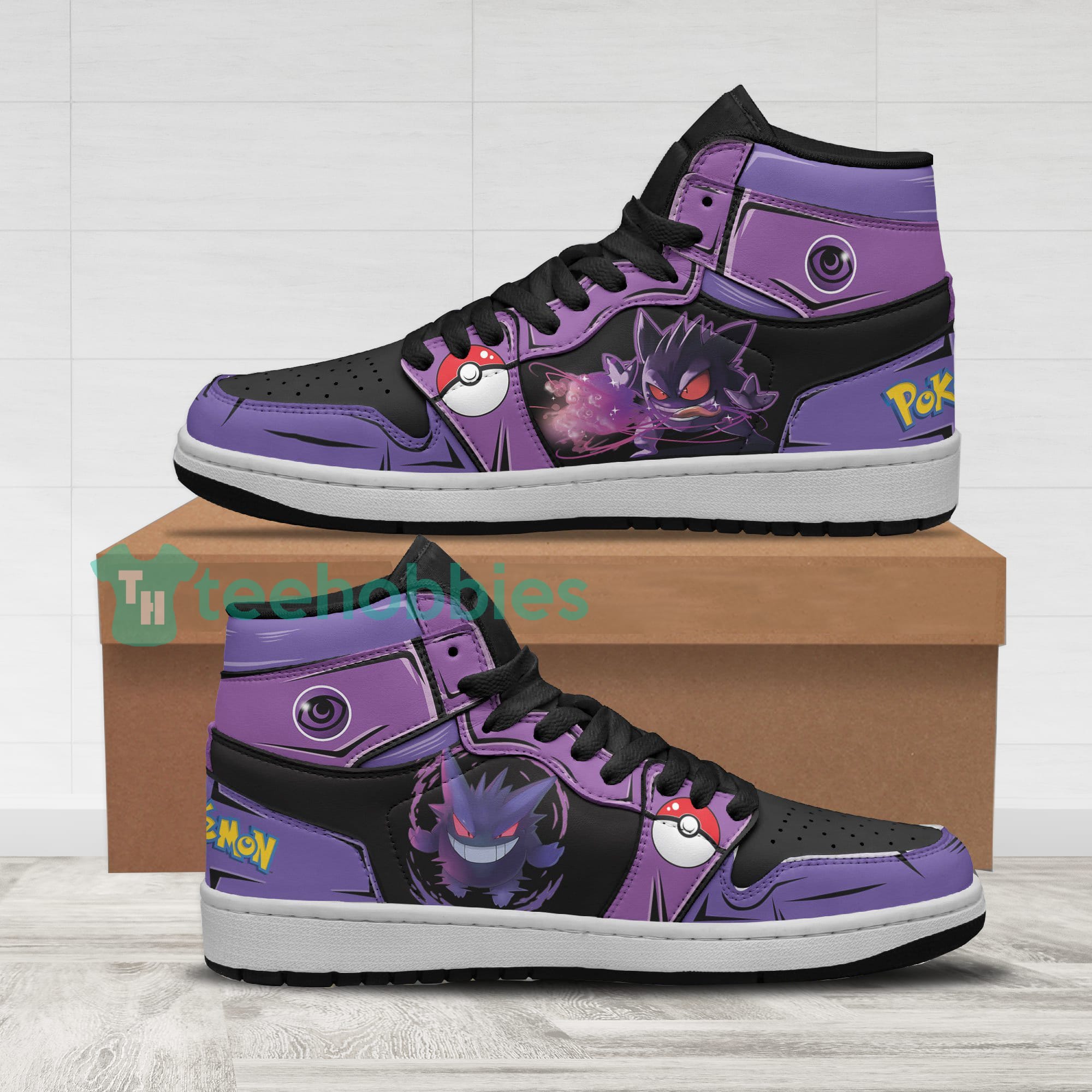 Pokemon Gengar Fans Custom Anime Air Jordan Hightop Shoes