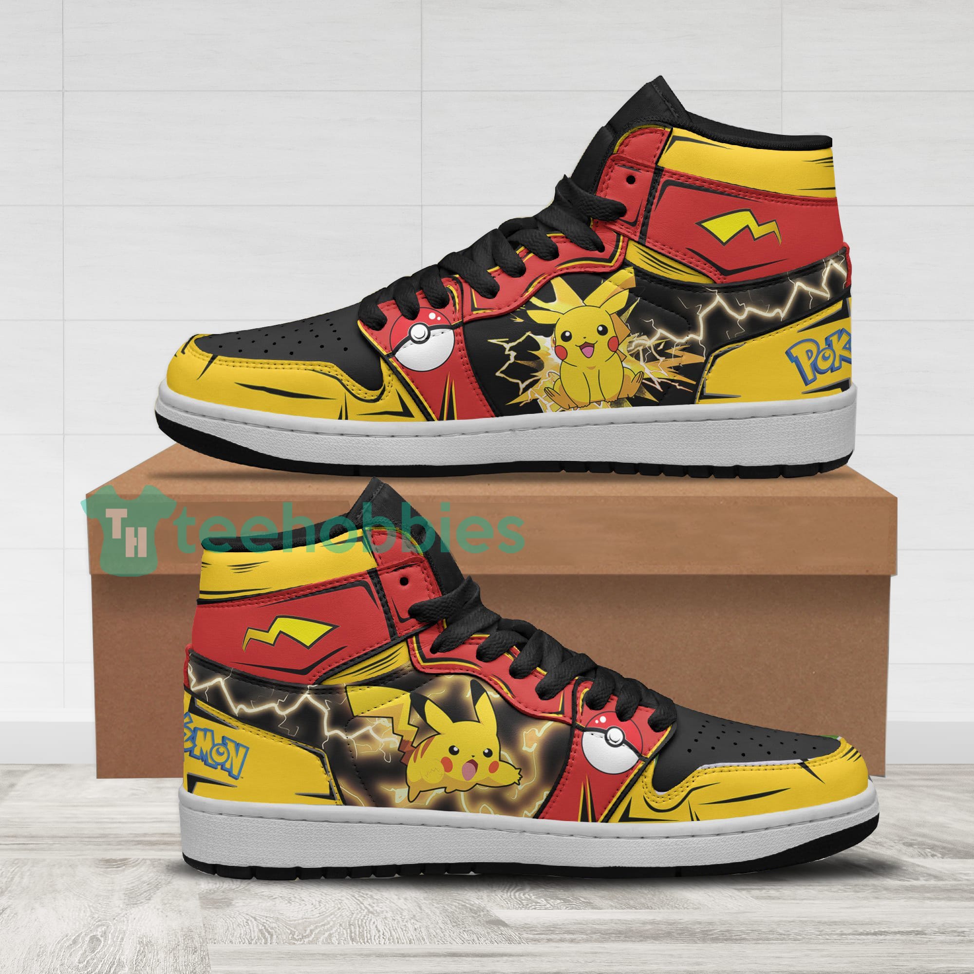 Pokemon Pikachu Fans Custom Anime Air Jordan Hightop Shoes