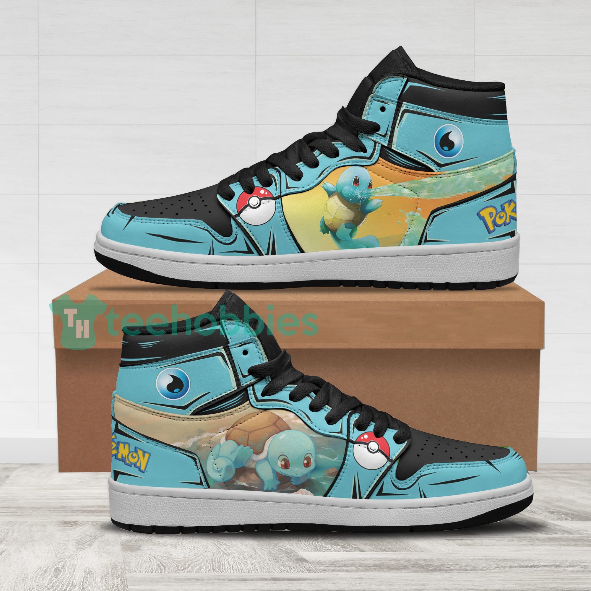 Pokemon Squirtle Fans Custom Anime Air Jordan Hightop Shoes
