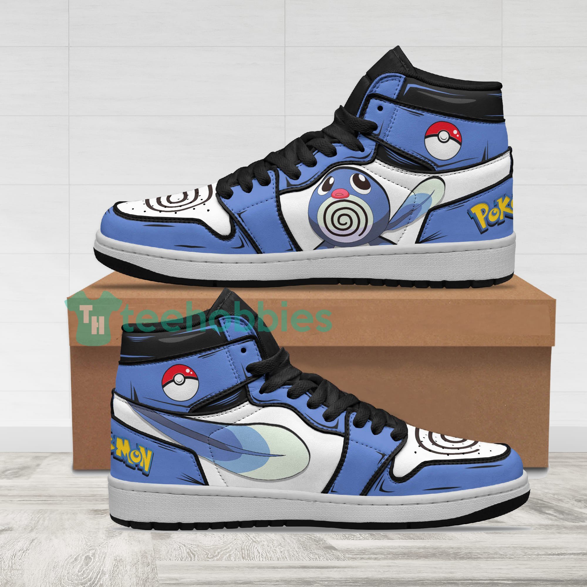 Poliwag Fans Custom Pokemon Anime Air Jordan Hightop Shoes