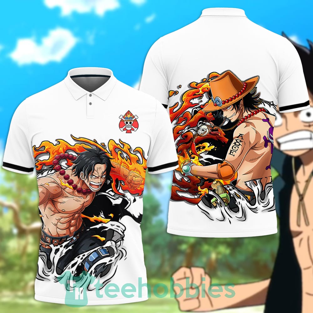Portgas D Ace Polo Shirt Custom Anime One Piece For Anime Fans