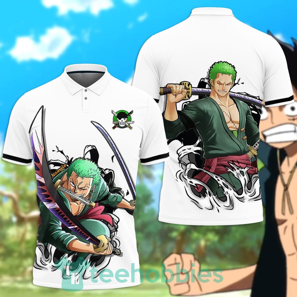 Roronoa Zoro Polo Shirt Custom Anime One Piece For Anime Fans