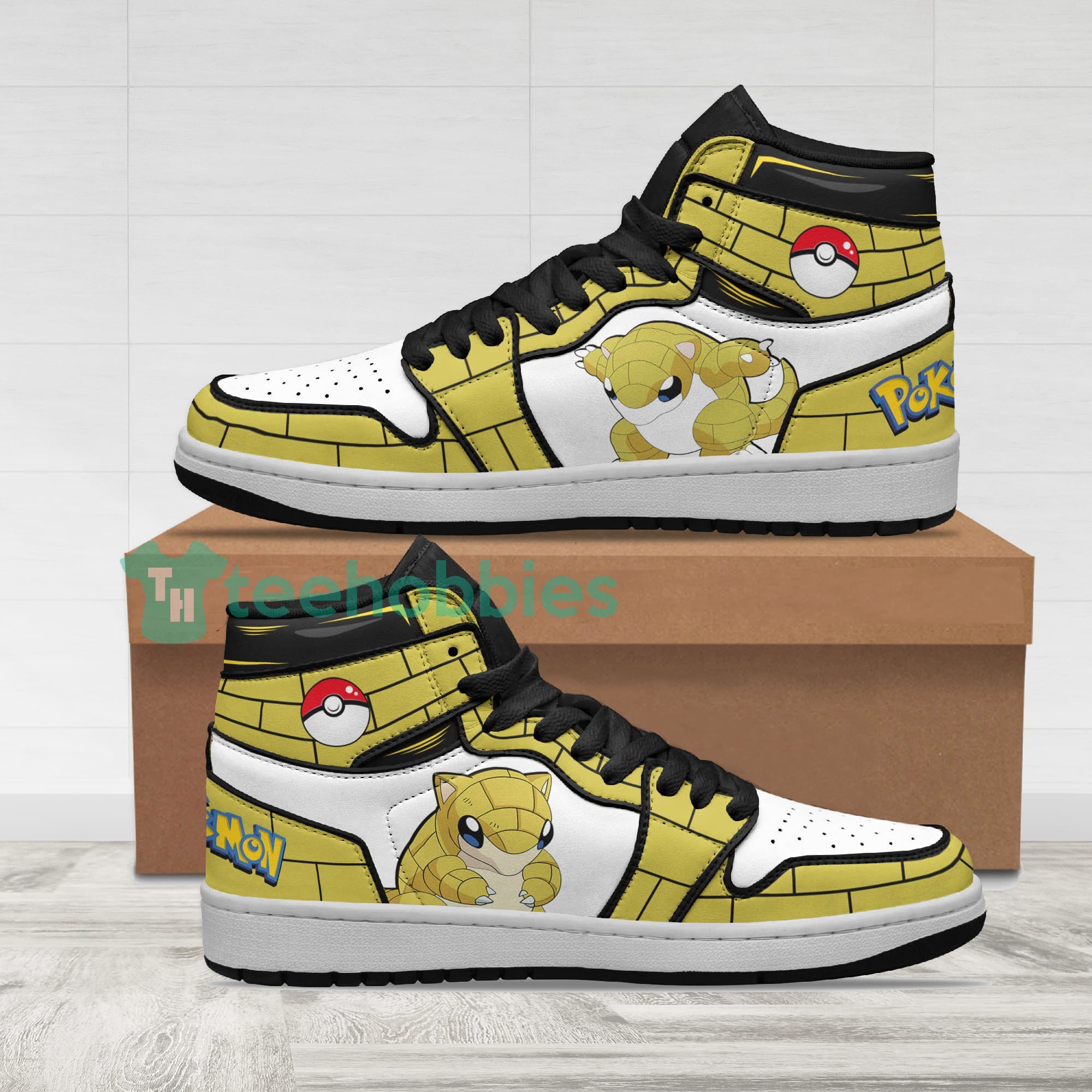 Sandshrew Fans Custom Pokemon Anime Air Jordan Hightop Shoes