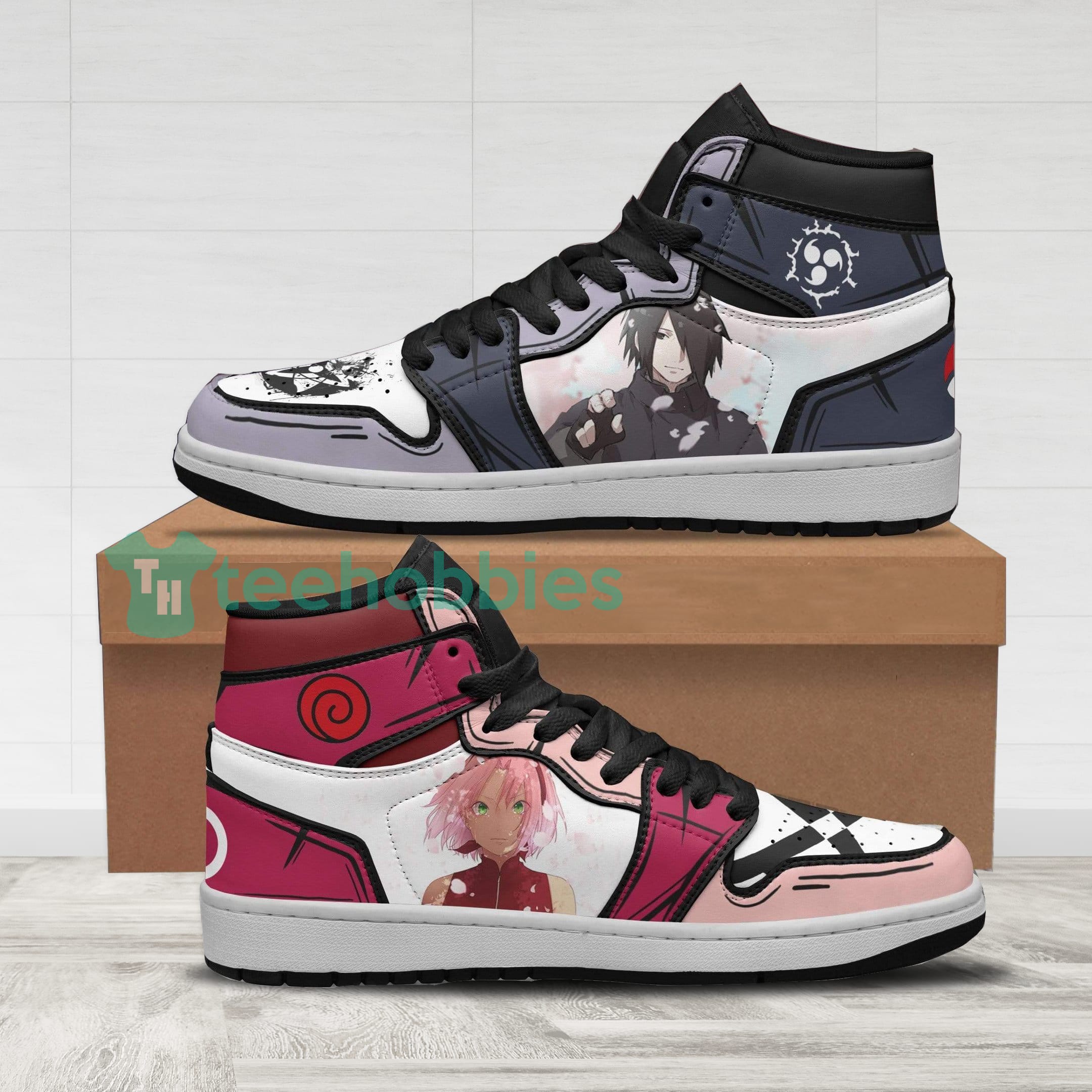 Sasuke x Sakura Custom Naruto Anime Air Jordan Hightop Shoes