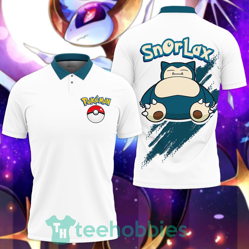 Snorlax White Polo Shirt Pokemon Custom Anime Gift For Fans