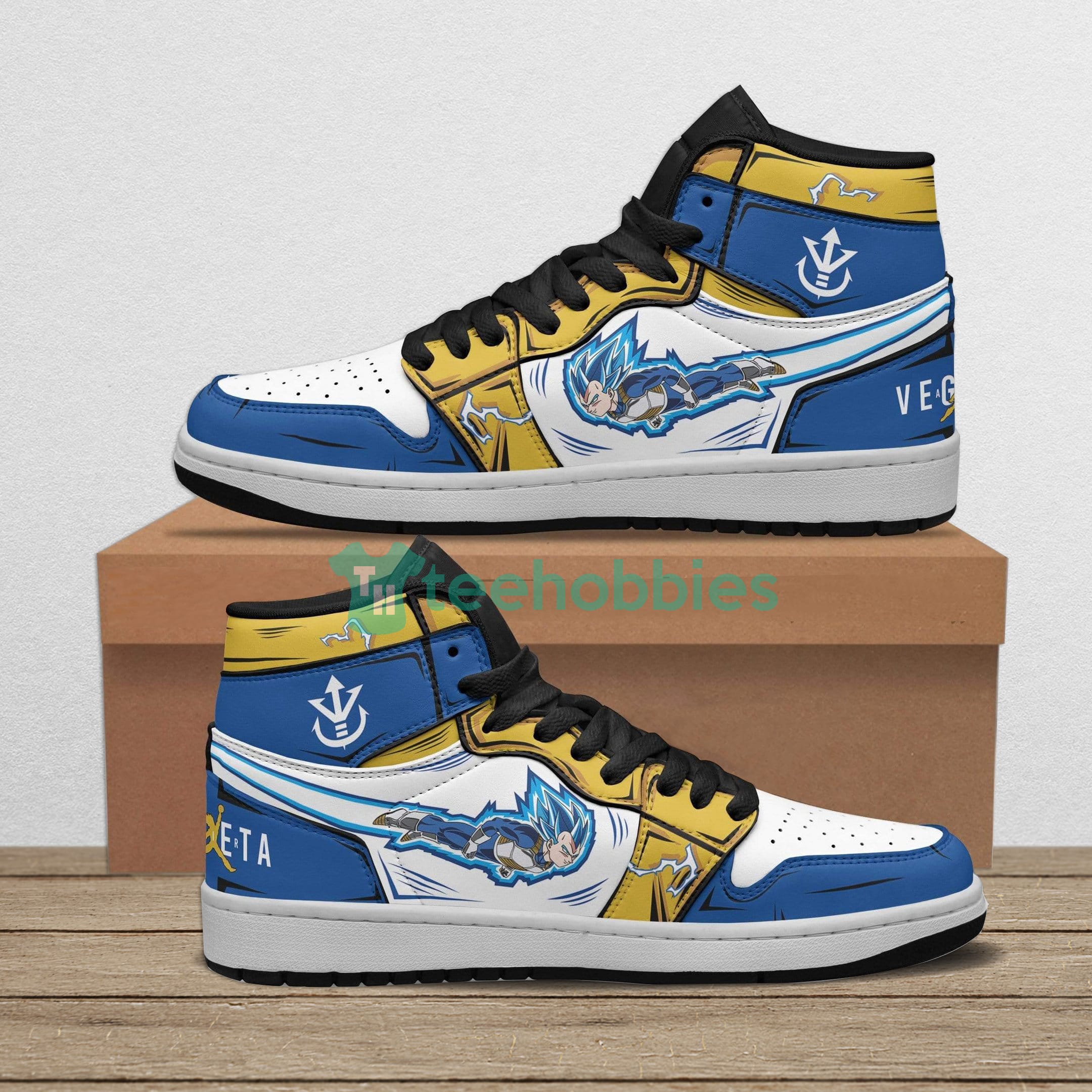 Vegeta Custom Dragon Ball Anime Blue Air Jordan Hightop Shoes