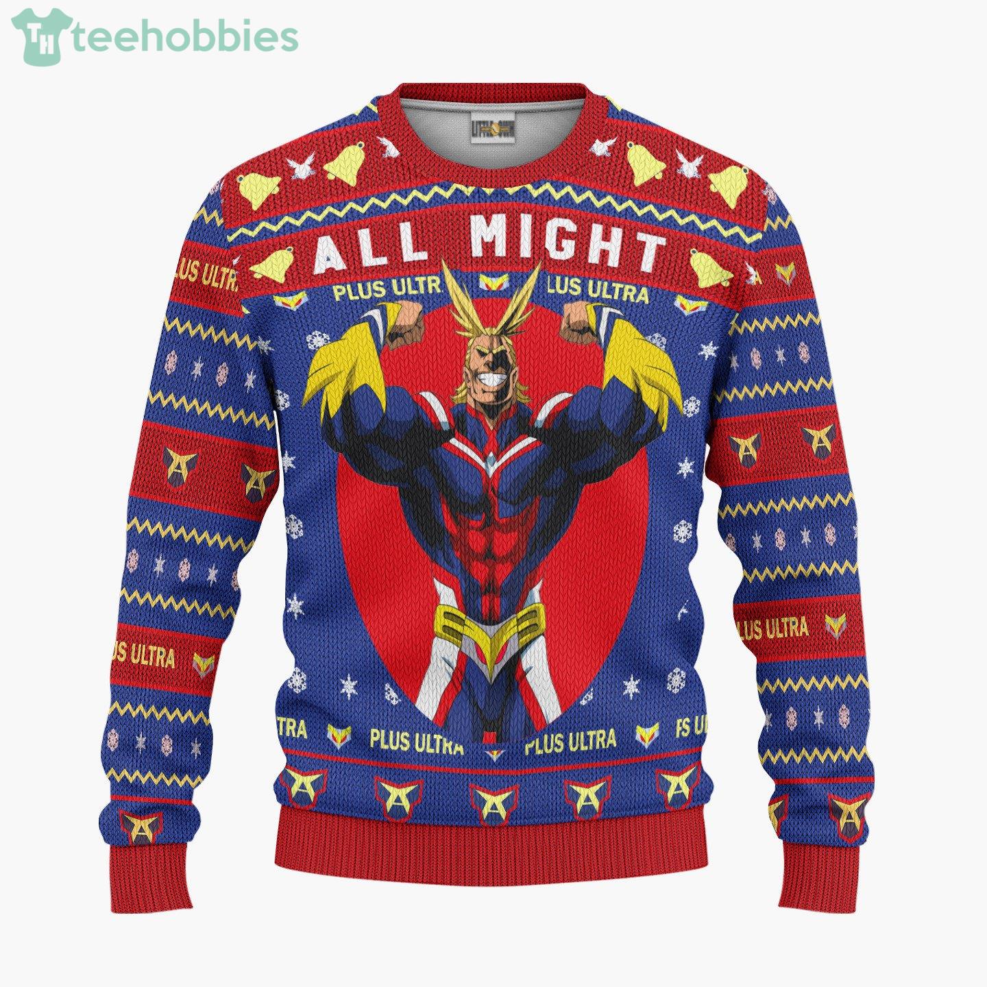 All Might Custom My Hero Academia Anime Fans Ugly Christmas Sweater Hoodie Product Photo 1