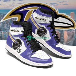 Baltimore Ravens Fans Air Jordan Hightop Shoes Product Photo 1