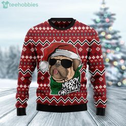 Cool Pug Merry Christmas Ugly Christmas Holiday Sweater Product Photo 1
