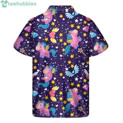 Cute Night Star Unicorn Pattern Print Short Sleeves Hawaiian Shirtproduct photo 1