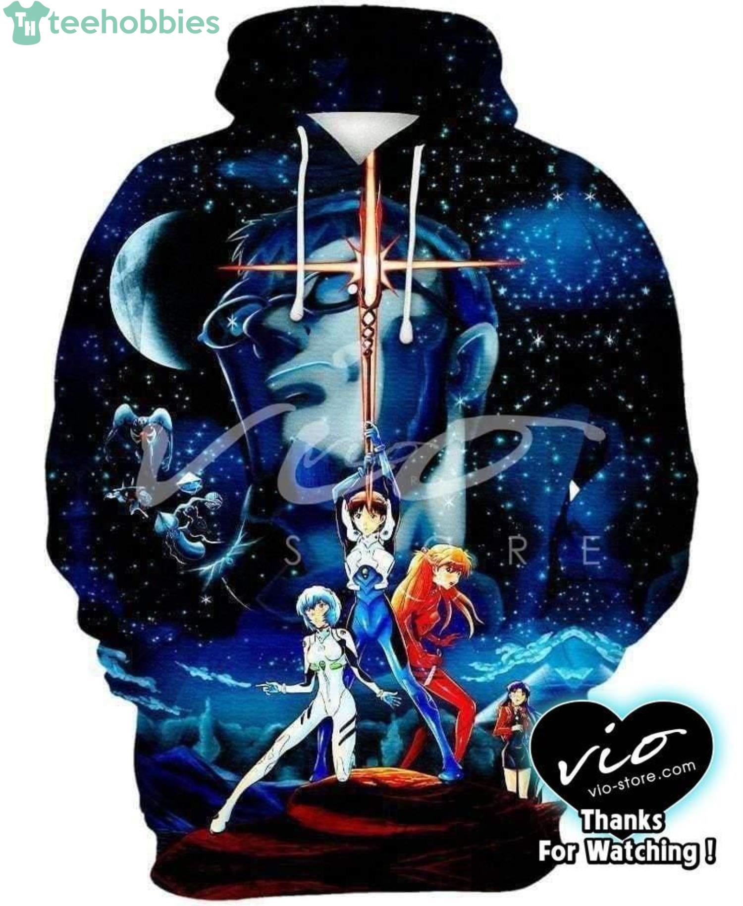 Evangelion Wars Art 3D All Over Print 3D Hoodieproduct photo 1 Product photo 1