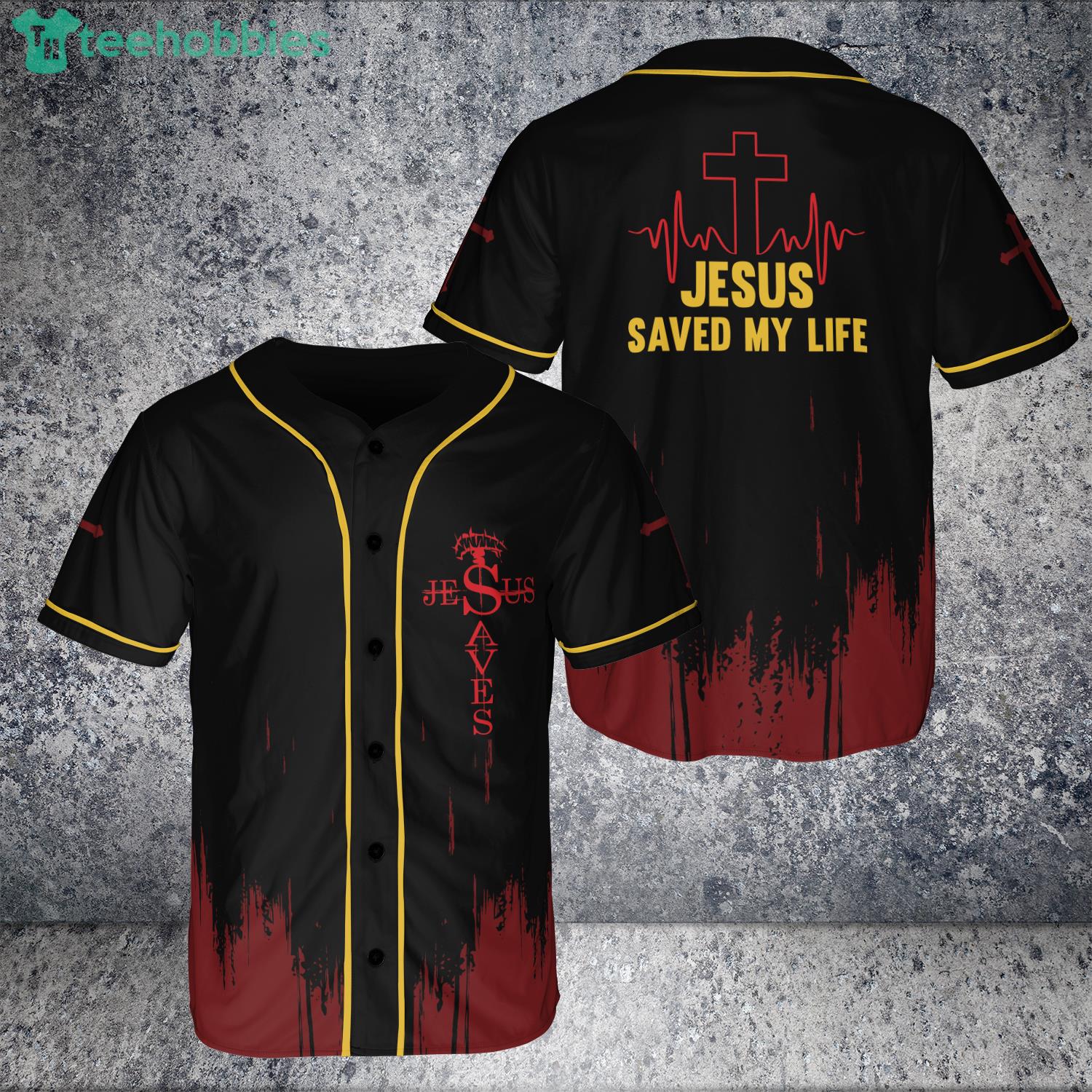 Jesus Saved My Life Jersey Baseball Shirt Christian Lord Jersey Baseball Shirt Product Photo 1