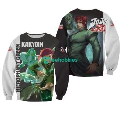 Kakyoin Hierophant Green jj's Anime Fans All Over Printed 3D Shirt Sweater Product Photo 2