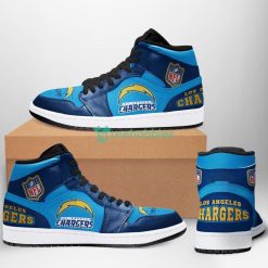 Los Angeles Chargers Blue Air Jordan Hightop Shoes Product Photo 1