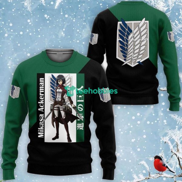 Mikasa Ackerman All Over Printed 3D Shirt Attack On Titan Anime Fans Product Photo 2