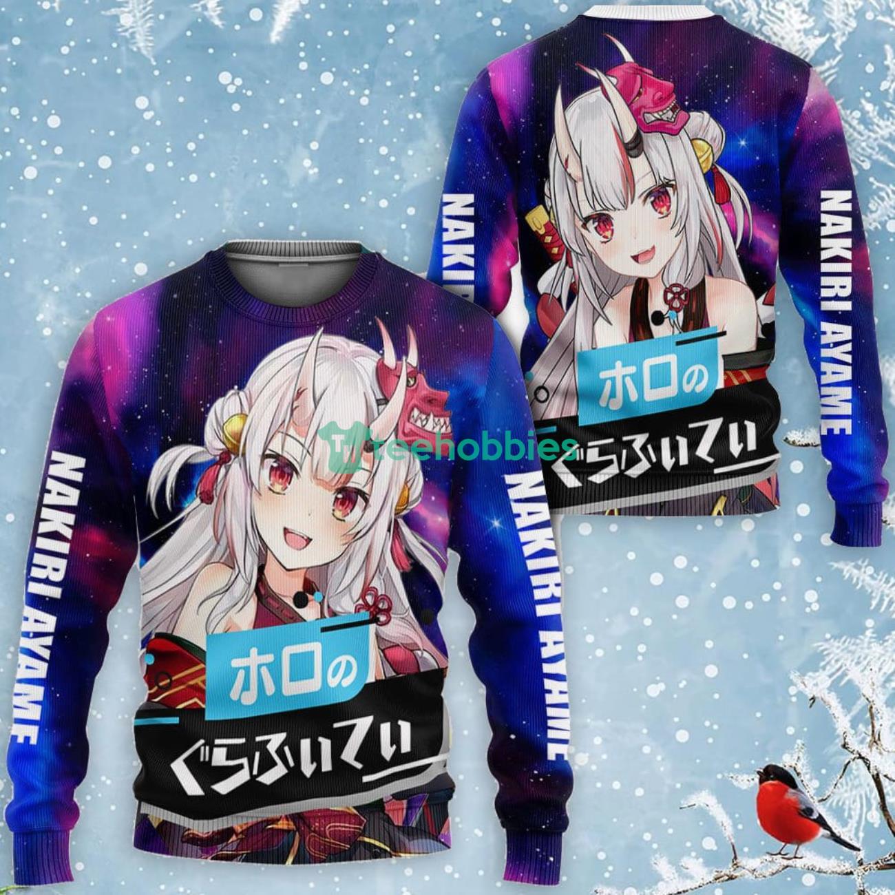 Nakiri Ayame All Over Printed 3D Shirt Holo Graffiti Custom Anime Fans Product Photo 2 Product photo 2