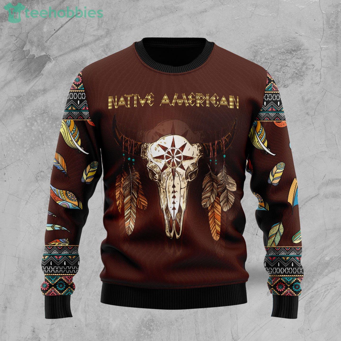 Native Skull American Ugly Christmas Sweater Product Photo 1