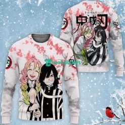 Obanai and Mitsuri All Over Printed 3D Shirt Custom Kimetsu Anime Fans Valentine's Gift Product Photo 2