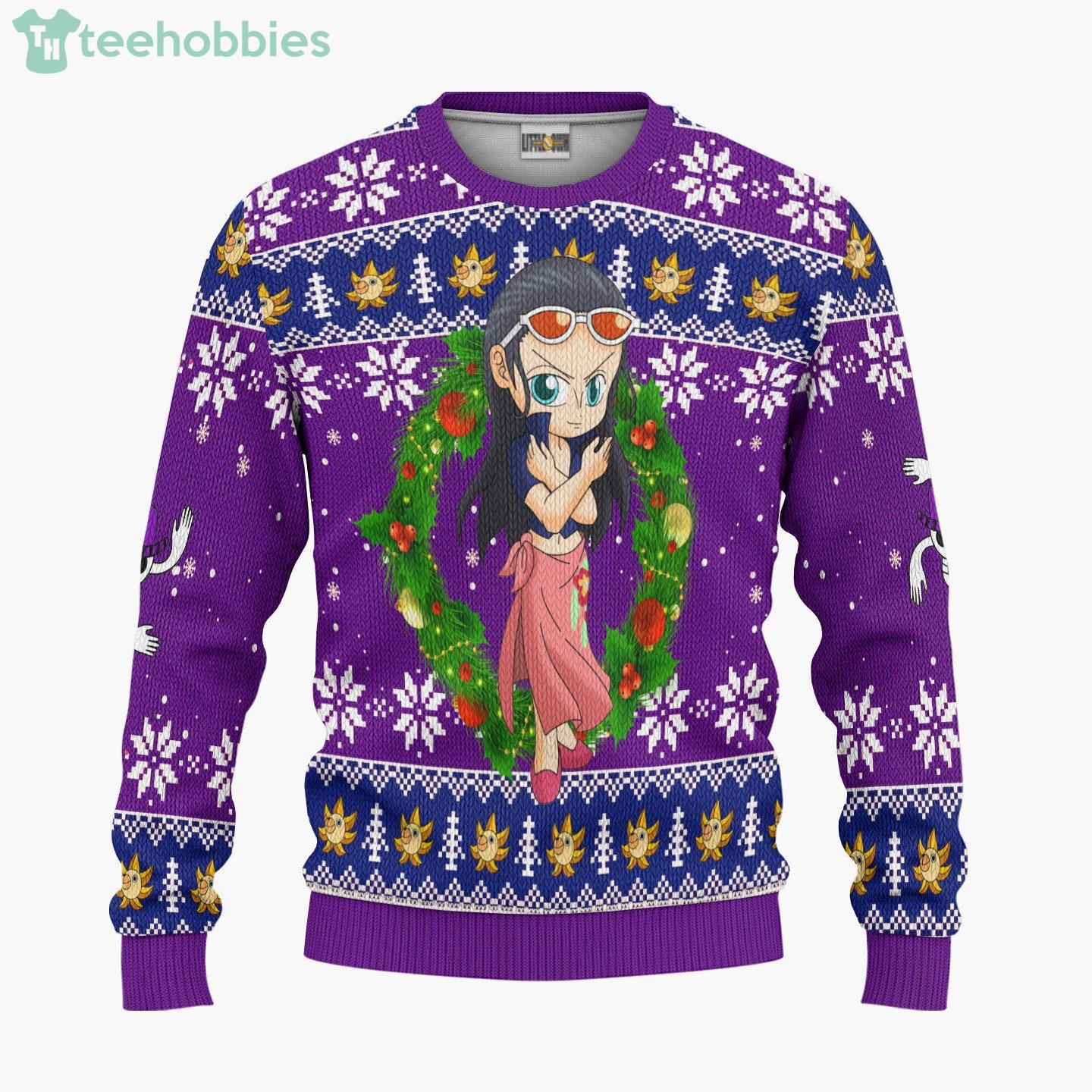 One Piece Custom Nico Robin Anime Fans Ugly Christmas Sweater Hoodie Product Photo 1