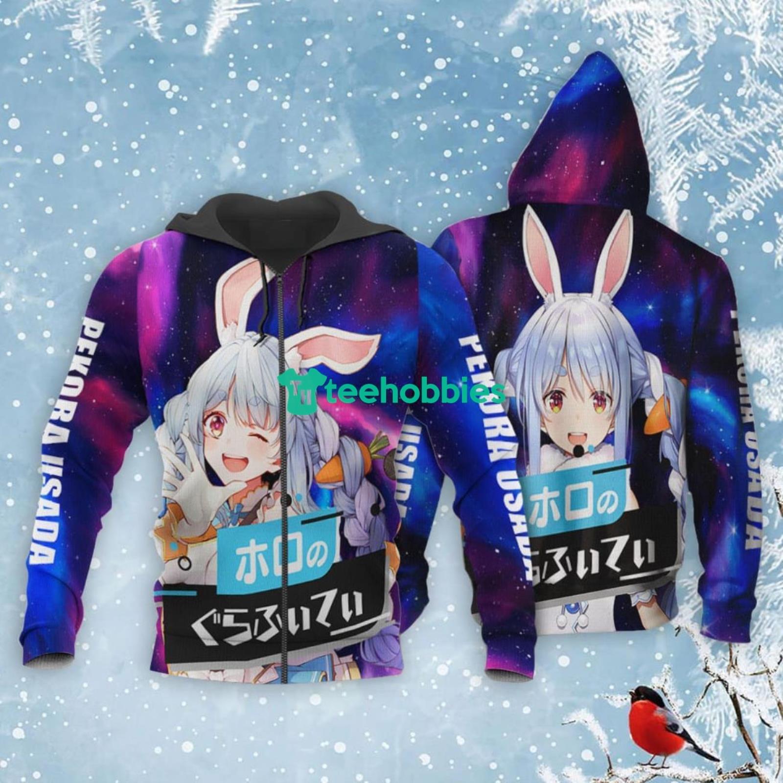 Pekora Usada All Over Printed 3D Shirt Holo Graffiti Custom Anime Fans Product Photo 1 Product photo 1