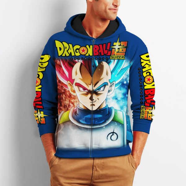 Prince Vegeta Zip All Over Printed 3D Shirt Cosplay Dragon Ball Anime Fans Fan Gift Product Photo 2
