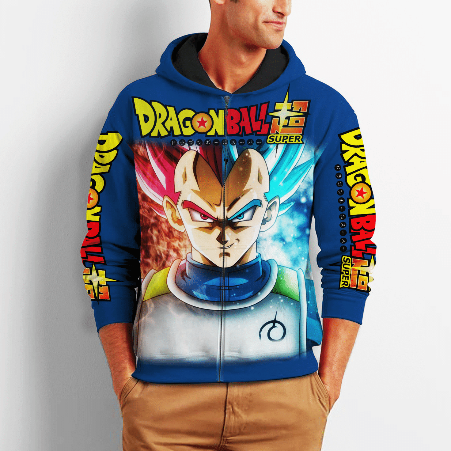 Prince Vegeta Zip All Over Printed 3D Shirt Cosplay Dragon Ball Anime Fans Fan Gift Product Photo 2 Product photo 2