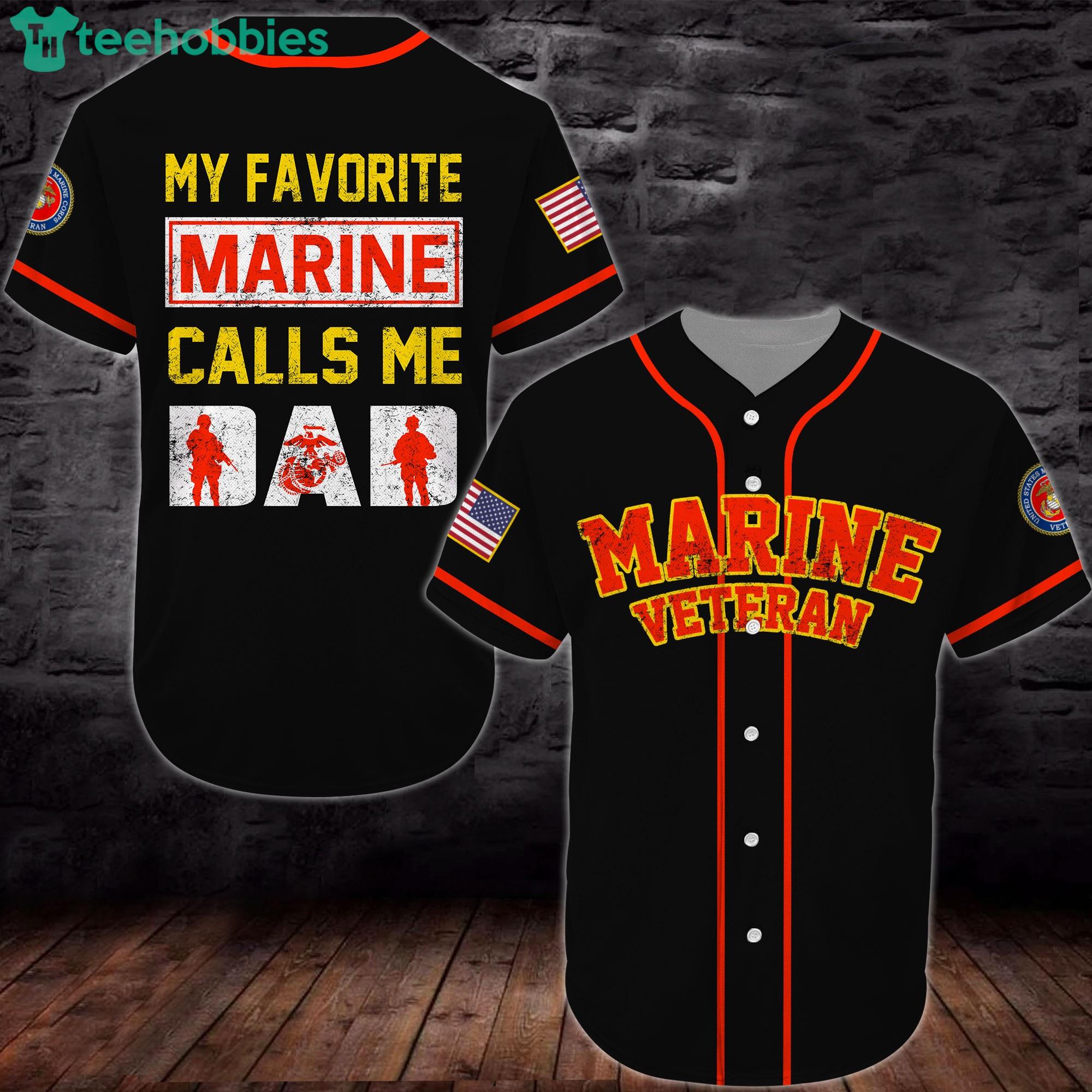 United States Marine Corps Veteran Jersey Baseball Shirt Product Photo 1