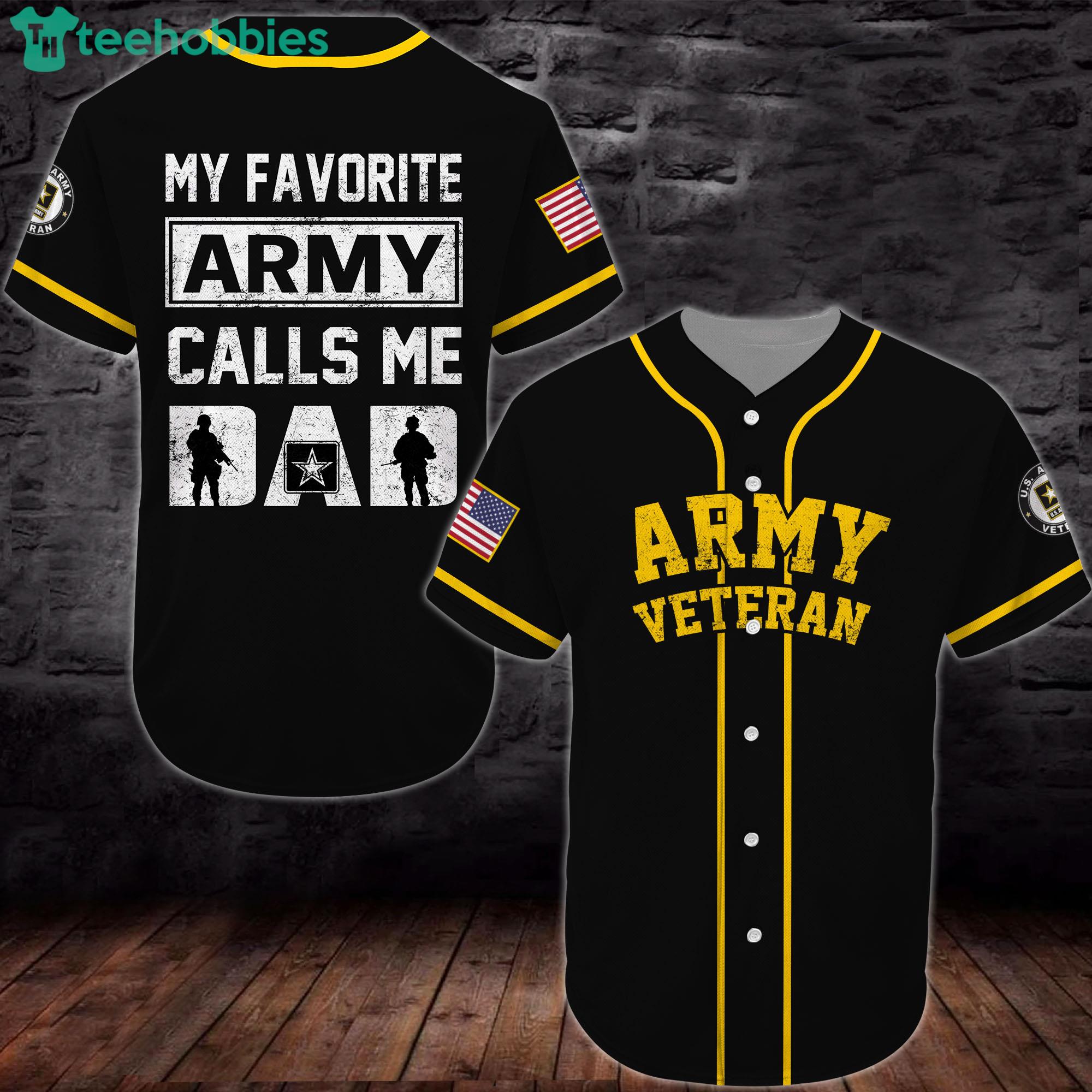 United States My Favorite Army Calls Me Army Veteran Jersey Baseball Shirt Product Photo 1
