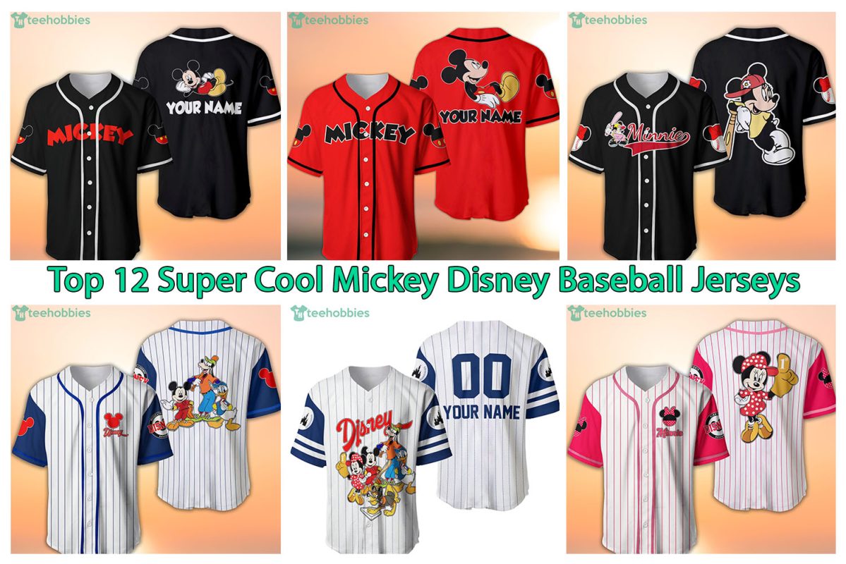Minnie Mouse Red Black Cute Disney Cartoon Baseball Jersey Shirt