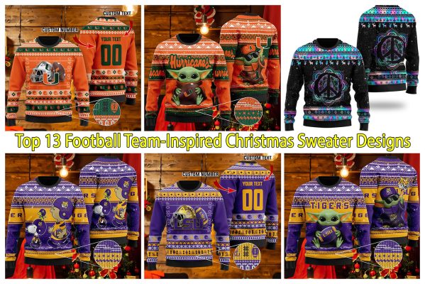Top 13 Football Team-Inspired Christmas Sweater Designs