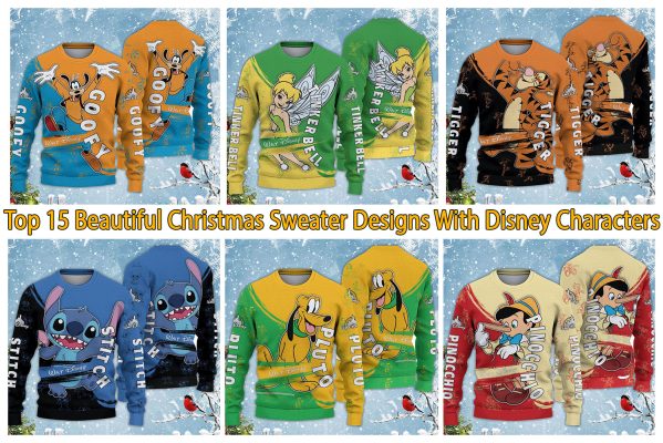 Top 15 Beautiful Christmas Sweater Designs With Disney Characters